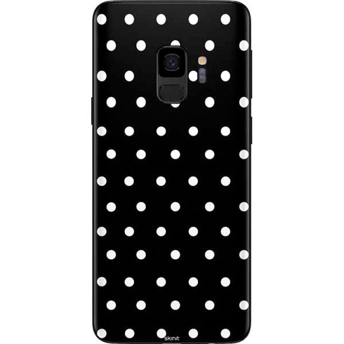 Black and White Polka Dots Galaxy S9 Skin